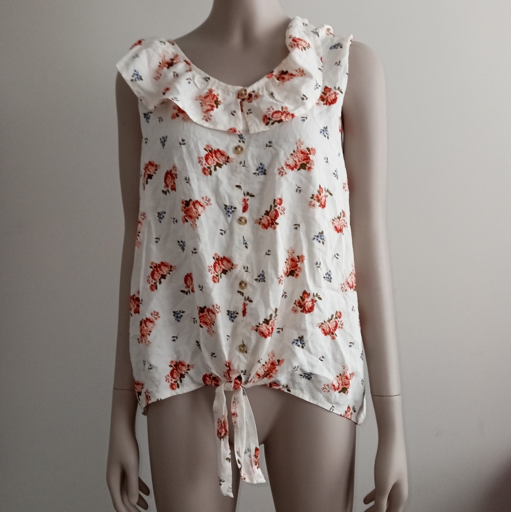 New floral print front tie blouse - Picture 6 of 6
